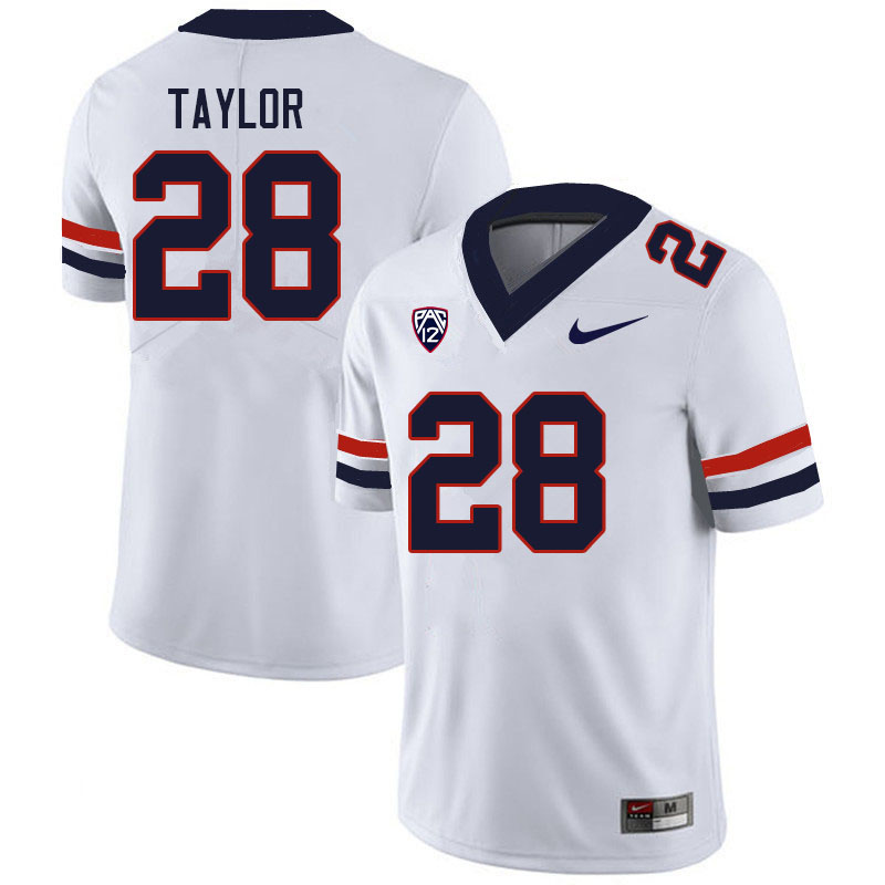 Men #28 Isaiah Taylor Arizona Wildcats College Football Jerseys Sale-White - Click Image to Close